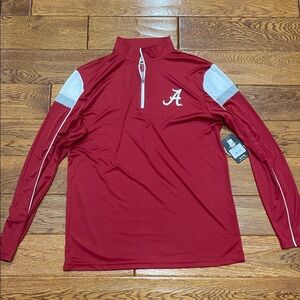 Colosseum Red and White Men's Alabama Quarter-Zip Top